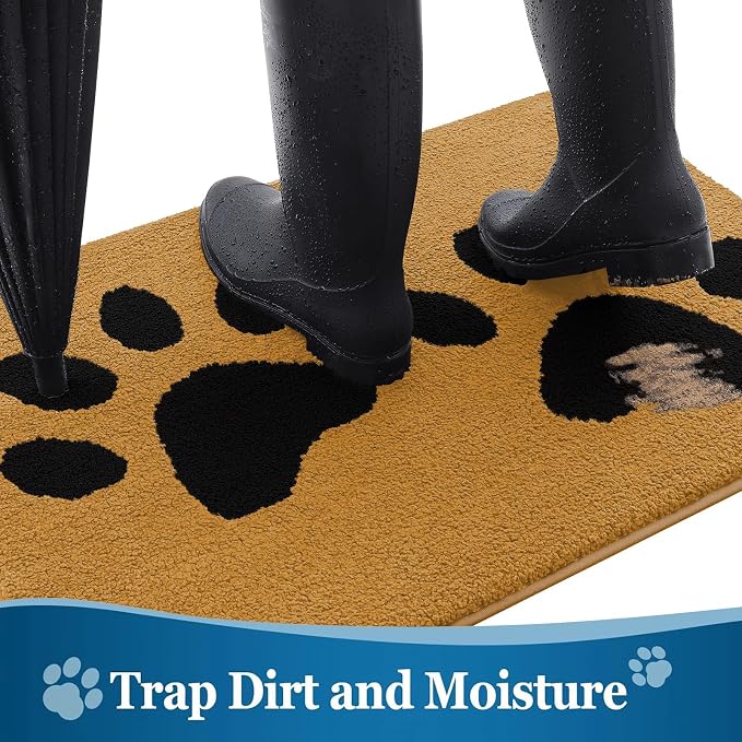Buganda Dog Door Mat for Muddy Paws, Absorbent Dirt Trapper Washable Indoor - Image 3