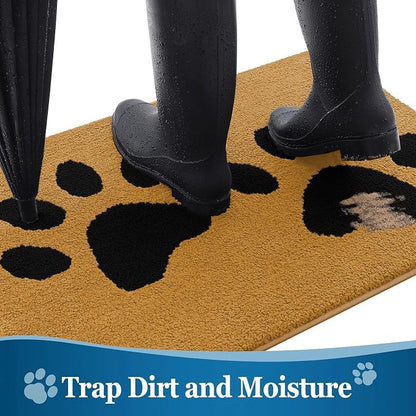 Buganda Dog Door Mat for Muddy Paws, Absorbent Dirt Trapper Washable Indoor - Image 3
