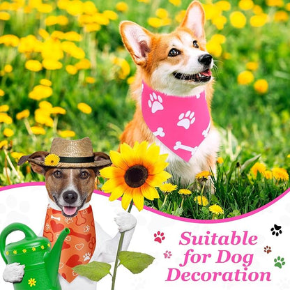 Abbylike 50 Pcs Paw Print Dog Bandanas Bulk Cute Footprint Bandanas - Image 2