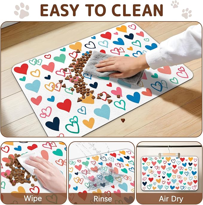 Dog Food Mat for Bowls, Absorbent Quick Dry Dog Cat Mats for Food and Water - Image 6