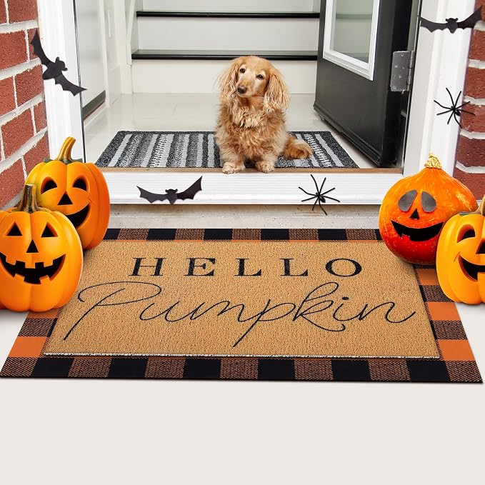 Tinideya 2 Pcs Door Mat Welcome Non Slip Coir Mats Floor Layering Doormats - Image 6