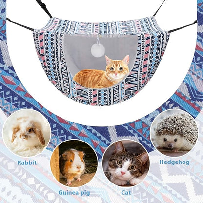 Unittype 2 Pieces Cat Cage Hammock Hanging Pet Bed Double Layer Soft Plush - Image 6