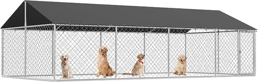 236"x 118" Outdoor Dog Enclosure Heavy Duty Dog Kennel House Mesh Dog Big Cage by Petony
