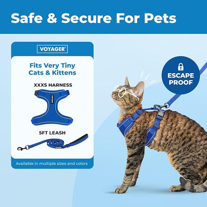 Voyager Escape-Proof Step-in Lock Cat Harness & 5ft Neoprene-Handle Leash Set - Image 2