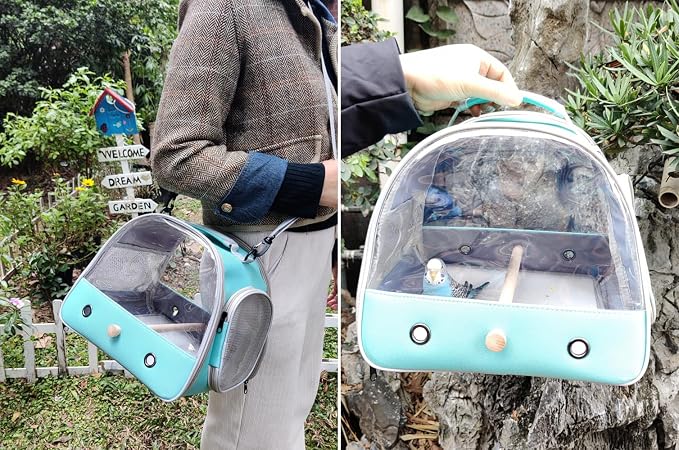 Small Bird Travel Cage Carrier, Portable Parrot Parakeet Carrier - Image 7