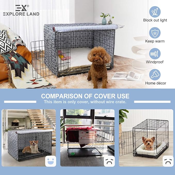 Explore Land Pattern Dog Crate Cover - Image 3