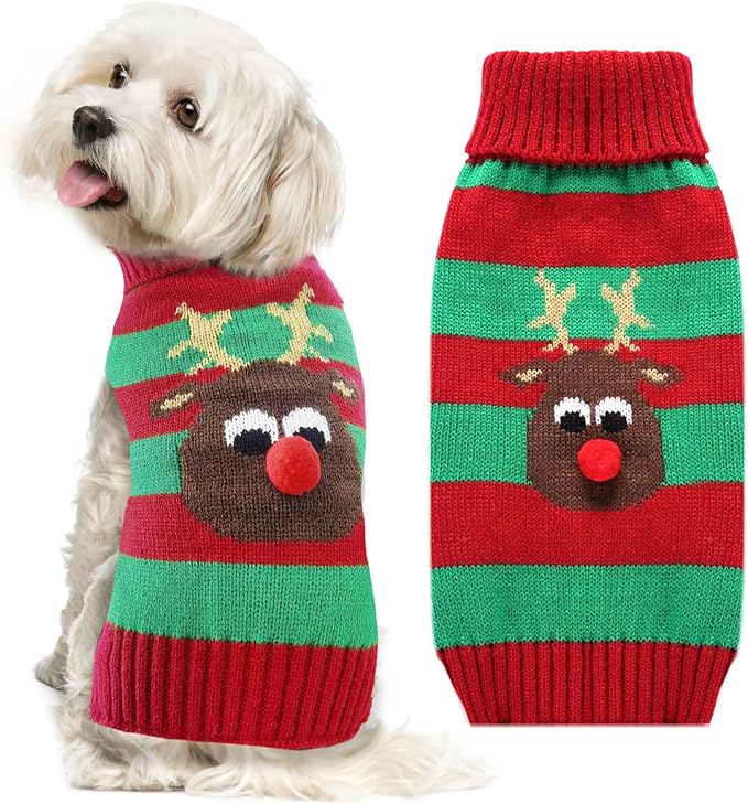 Dog Cat Christmas Sweater Boy Girl Ugly Reindeer Xmas Pet Clothes Holiday Puppy by DOGGYZSTYLE