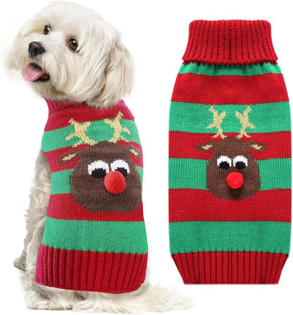 Dog Cat Christmas Sweater Boy Girl Ugly Reindeer Xmas Pet Clothes Holiday Puppy by DOGGYZSTYLE