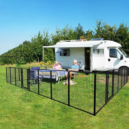 Dog Playpen Outdoor Extra Wide 32 Piece Panels Heavy Duty Dog Fence 47" Height - Image 2
