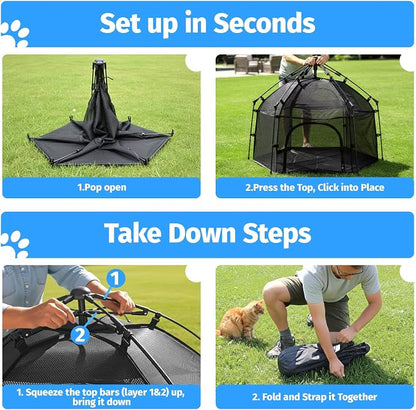 EighteenTek® Catio Outdoor Cat Enclosure 3-Tier Pop up Cat Tent Playpen | - Image 6