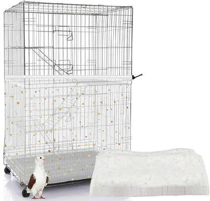 Bird Cage Cover, 60-118'' Large, 31.5'' H Adjustable Nylon Mesh Net, Soft Airy by LYMOI