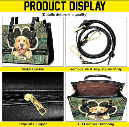 Personalized Pet Mom Leather Handbag – Custom Name Dog Cat Photo Purse - Image 4