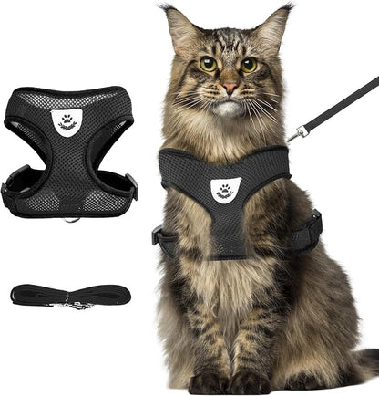 shudyear Summer cat Chest Harness and Leash, Anti-Escape Adjustable Soft mesh by Shudyear