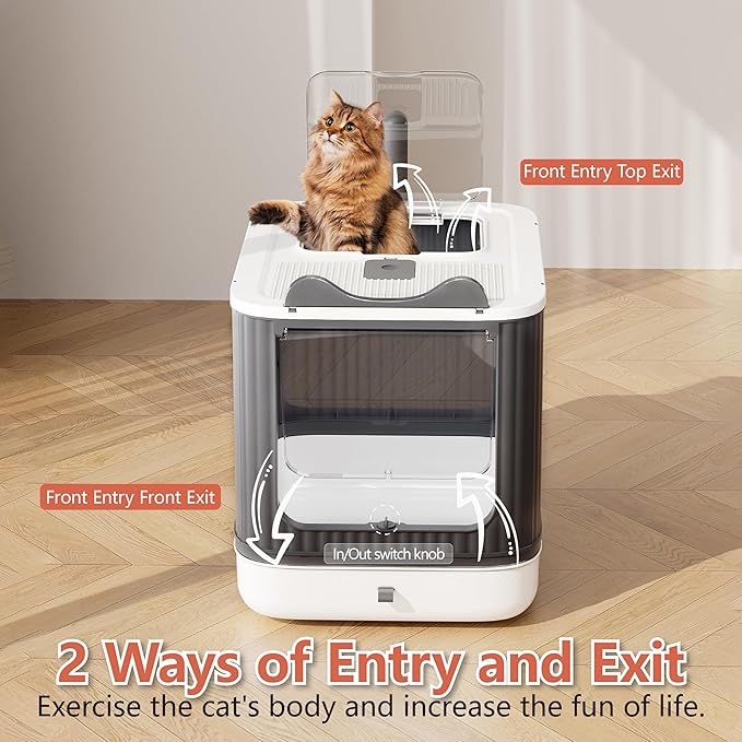 Upgraded Fully Enclosed Cat Litter Box - Image 6
