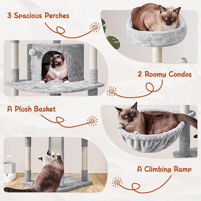 Yaheetech 76in Cat Tree Multi-Level Cat Tower - Image 5