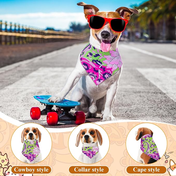 Sanwuta 120 Pcs Paisley Dog Bandanas Bulk Paisley Bandanas - Image 4