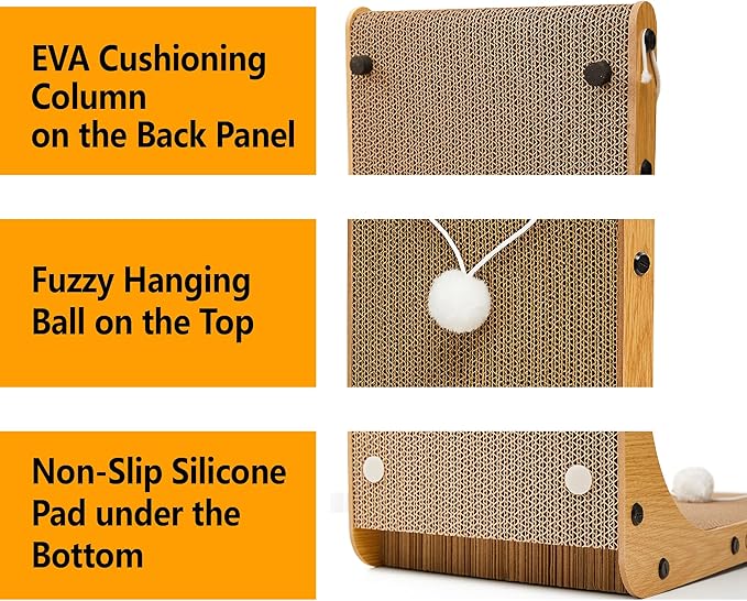 Value 2-Pack 23.6 Inch L-Shaped Cardboard Cat Scratcher, Dual Use Scratch Pad - Image 6