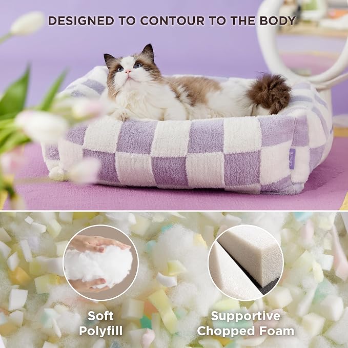 LE SURE Cute Dog Bed for Small Dogs & Cats- Washable Puppy Beds, Cozy Rectangle - Image 2