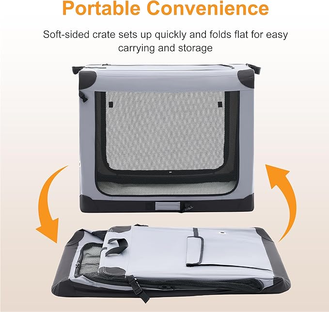 Dog Travel Crate 36 Inch, Portable Soft-Sided Travel Carriers - Image 4