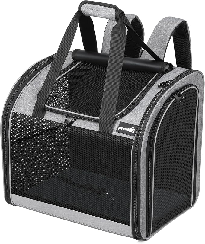 Pecute Cat Backpack with Widened Interior Space, Upgraded Dog Backpack Carrier by pecute