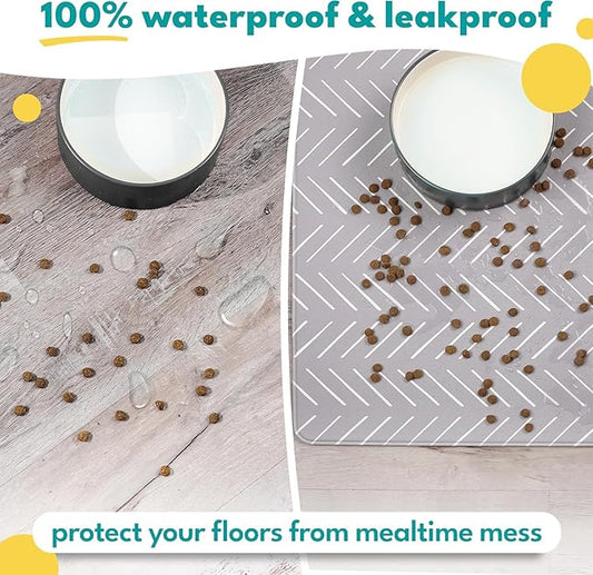 NALALAS Dog Mat for Food and Water, Cat Feeding Mat | Waterproof Dog Bowl Mat | - Image 2