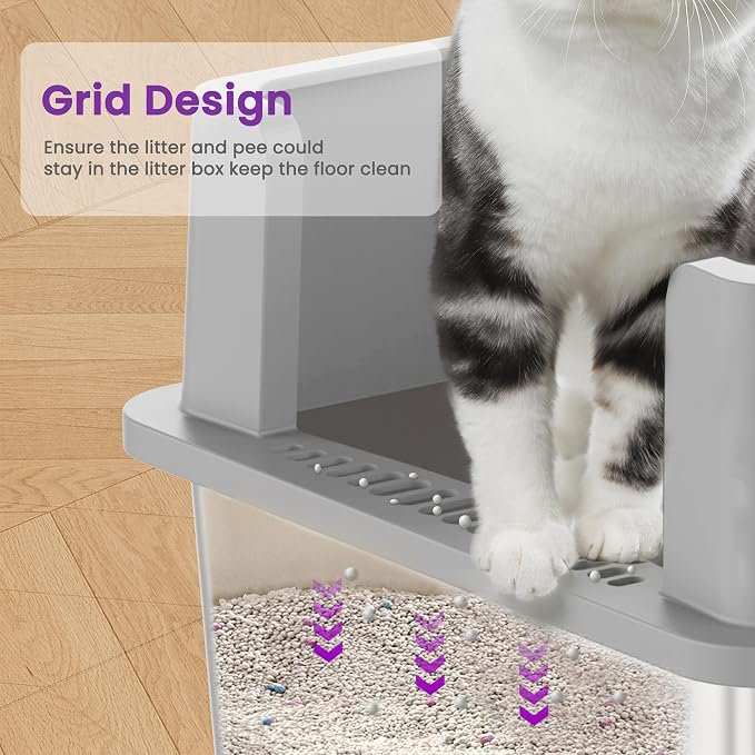 【No Sifting】 Tiuubt XXXL Stainless Steel Litter Box - Image 4