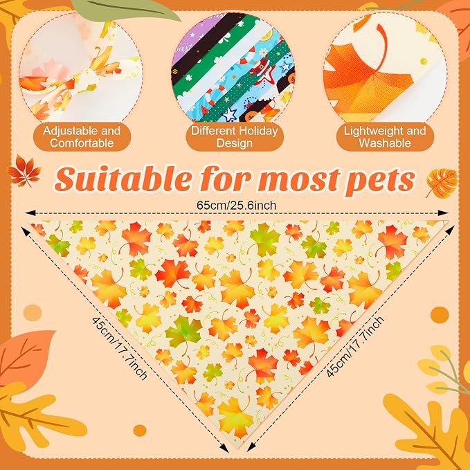 Weewooday 50 Pcs Holiday Dog Bandanas Bulk - Image 3