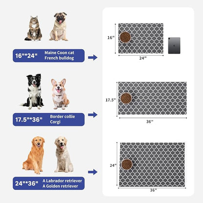 Cooyes Large Dog Food Mat 16"×24", Ultra-Absorbent Dog Bowl Mat - Image 6