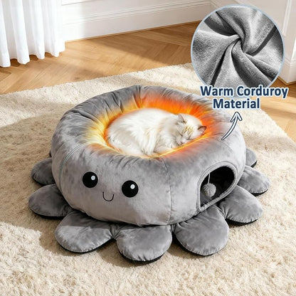 Cat Tunnel Bed for Indoor Cats, Peekaboo Cat Cave Bed, Cat Tunnel Christmas - Image 5