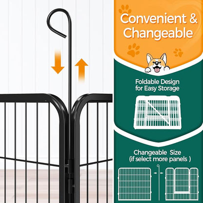 Yaheetech Dog Playpen Outdoor, 32 inch 24 Panels Dog Pen Indoor Heavy Duty - Image 8