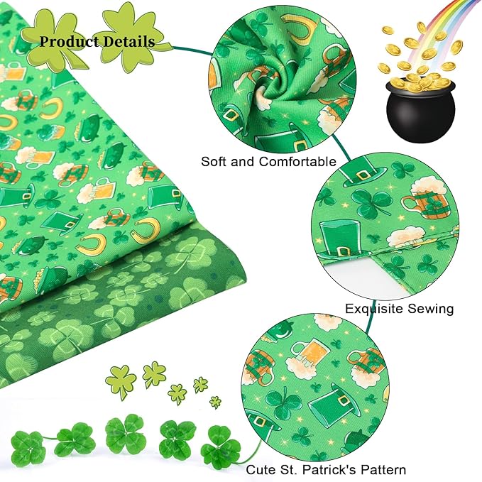 ARING PET St Patrick's Dog Bandana 2 Pack-Green Clovers Dog Bandanas, - Image 2