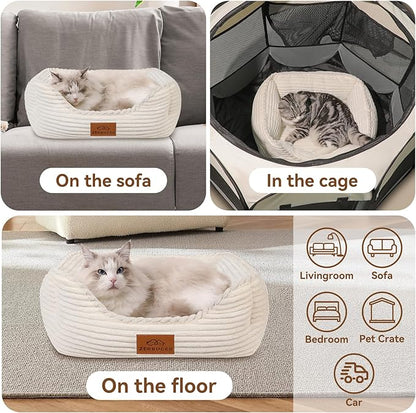 Cat Dog Bed for Pets, Rectangle Pet Bed Gift for Puppy and Kitten, Machine - Image 3