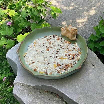 Ceramic Ground Bird Bath Bowl for Outside, BirdBath Bowl Only, Ground Bird by Unknown