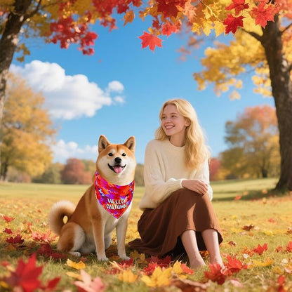 30 Pcs Fall Dog Bandanas Bulk 25 Inch Stitch Edge Dog Bandanas - Image 5
