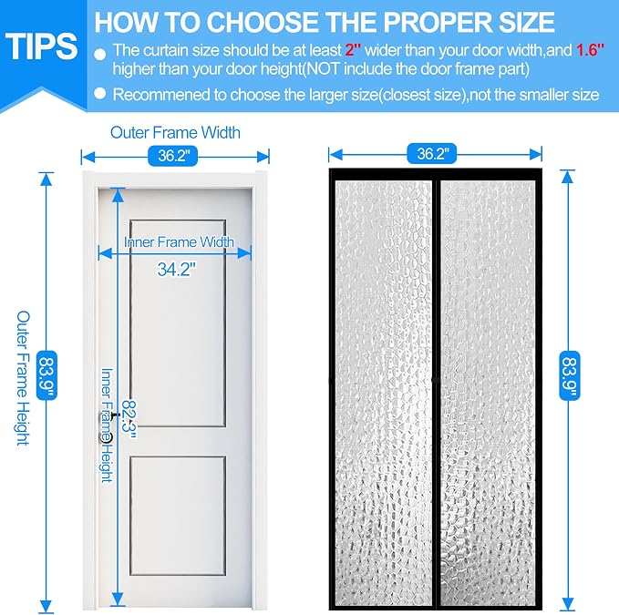 RELIANCER Magnetic Thermal Insulated Door Curtain, Waterproof EVA Door Cover - Image 2