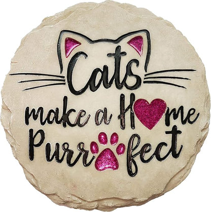 Spoontiques - Garden Décor - Cats Make a Home Purrfect Stepping Stone - by Spoontiques