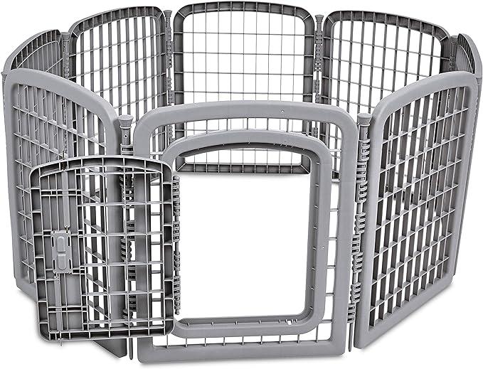 Amazon Basics 8-Panel Octagonal Plastic Dog Playpen, Indoor/Outdoor Pet Fence - Image 2