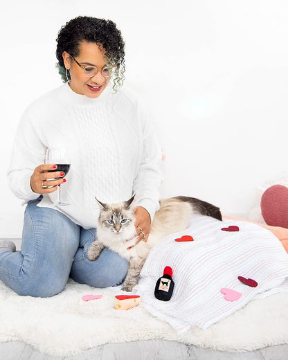 Pearhead Pet Cheese & Wine Cat Toys Set of 2 – Plush Catnip Toys - Image 9