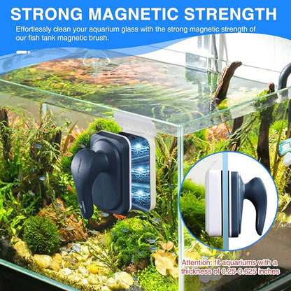 fishkeeper Aquarium Strong Magnetic Glass Cleaner Brush, Fish Tank Algae Magnet - Image 2