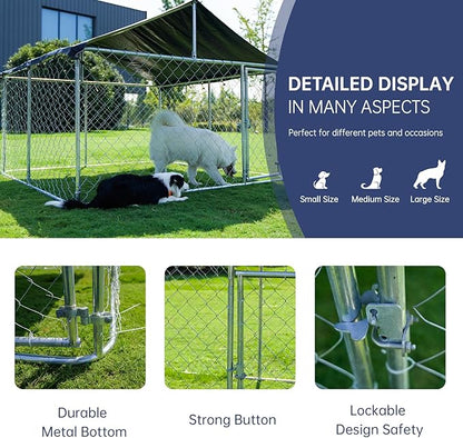 Petonly Outdoor Dog Enclosure Heavy Duty Dog Kennel House Mesh Dog Big Cage Pet - Image 3