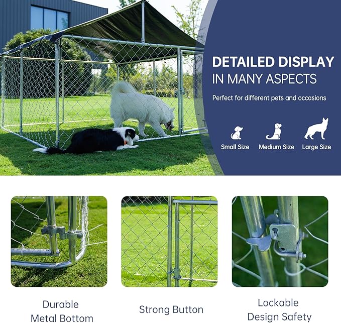 Outdoor Dog Enclosure Heavy Duty Dog Kennel House Mesh Dog Big Cage Pet Kennel - Image 4