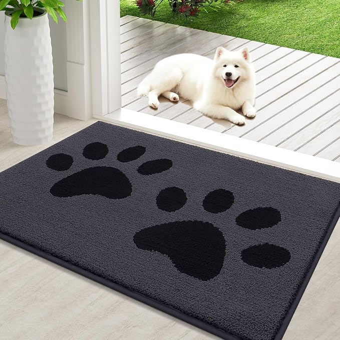 Buganda Dog Door Mat for Muddy Paws, Absorbent Dirt Trapper Washable Indoor by Buganda