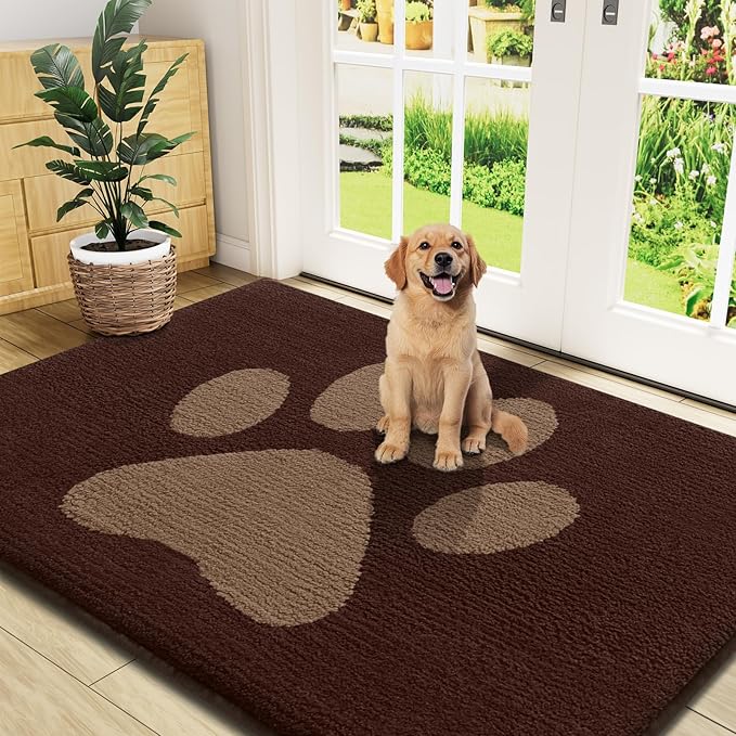 Buganda Dog Door Mat for Muddy Paws, Absorbent Dirt Trapper Non Slip Indoor by Buganda