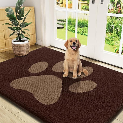 Buganda Dog Door Mat for Muddy Paws, Absorbent Dirt Trapper Non Slip Indoor by Buganda