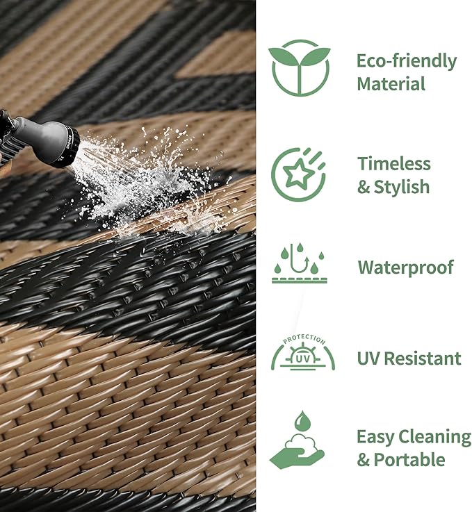 GENIMO Outdoor Rug for Patio Clearance, Lightweight Waterproof Modern RV - Image 5