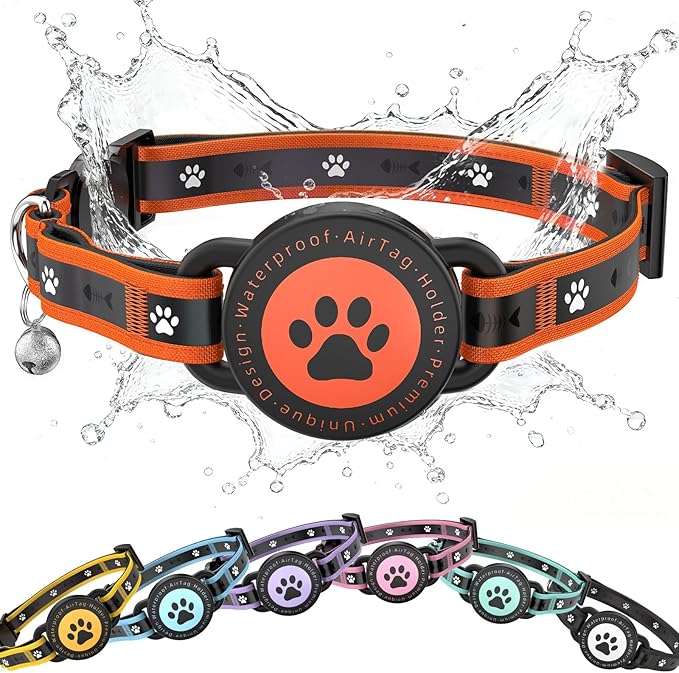 Airtag Cat Collar Breakaway, Reflective Cat Collar by Unknown