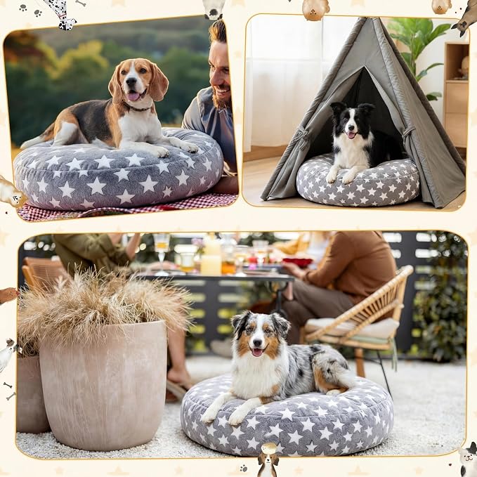 Youyole Medium Washable Round Dog Bed Cover Replacement Waterproof 30 x 30 x 10 - Image 5