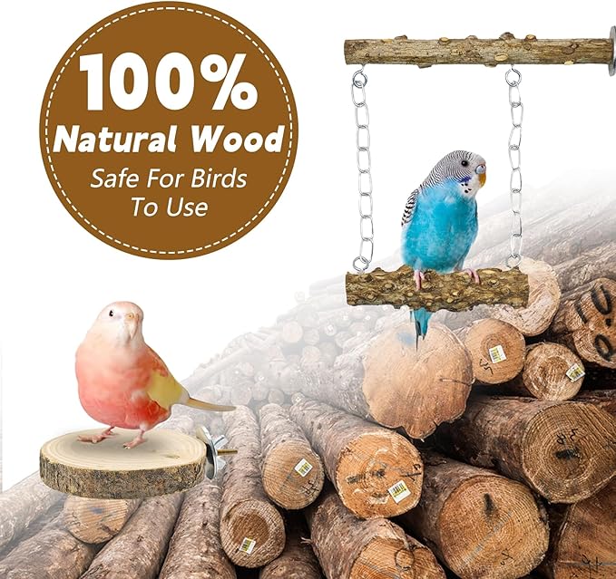 7PCS Bird Perches, Coconut Nest Hut - Image 6