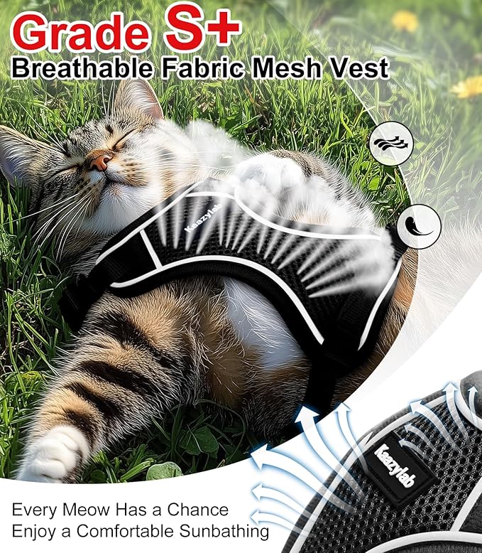 Cat Harness and Leash for Walking Escape Proof Soft Adjustable Cat Leash - Image 3