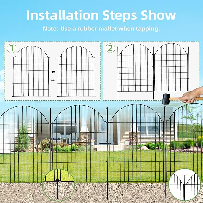 10 Panels No Dig Decorative Garden Fence - Image 5